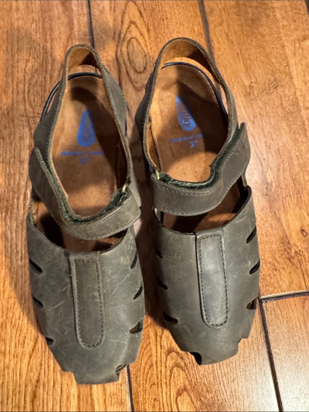 Wolky Olive Green Closed-Toe Slingback Sandals sz. 37